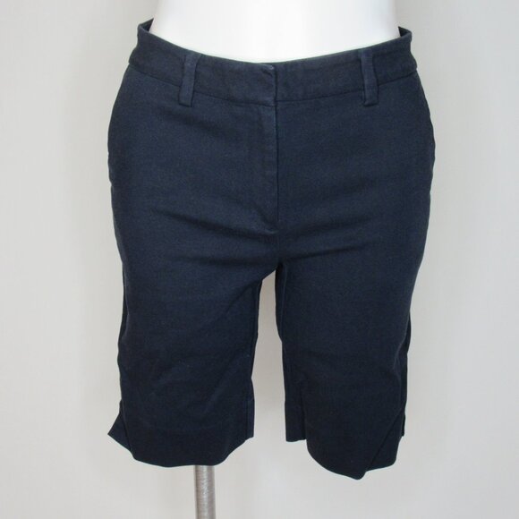 J. Jill Blue Essential Cotton Strech Bermuda Walking Shorts 10" Women's 4 - Picture 6 of 9